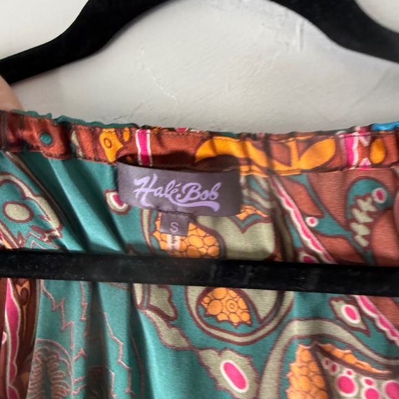 Hale Bob Silk Blend Bohemian Paisley Print Long Sleeve Blouse Top Women's Silk S - Picture 7 of 8